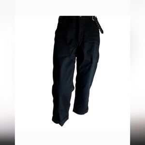Vintage Faded Glory Belted Black Capri Jeans Size 16 New